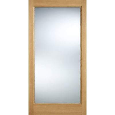 Pattern 10 Oak Unfinished 1 Doubled Glazed Clear Light Panel External Door - All Sizes - LPD Doors Doors