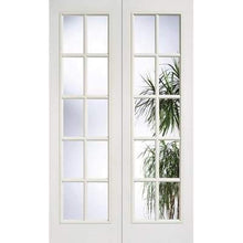 Load image into Gallery viewer, SA Moulded White Primed 10 Glazed Clear Light Panels Pair Interior Doors - 1981mm x 1168mm - LPD Doors Doors
