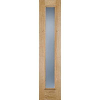 Oak Unfinished 1 Double Glazed Frosted Panel External Door Sidelight - 2057mm x 457mm - LPD Doors Doors