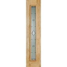 Load image into Gallery viewer, Universal Oak Unfinished 1 Double Glazed Lead Panel External Door Sidelight - 2057mm x 457mm
