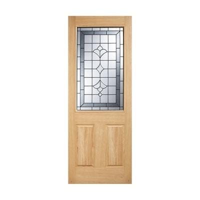 Winchester Oak Unfinished 1 Part Obscure Double Glazed Light Panel External Door - All Sizes - LPD Doors Doors