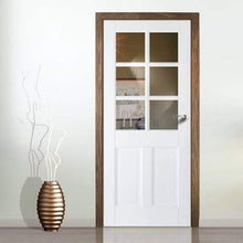 Load image into Gallery viewer, Canterbury White 6 Glazed Clear Light Panels Interior Door - All Sizes - LPD Doors Doors
