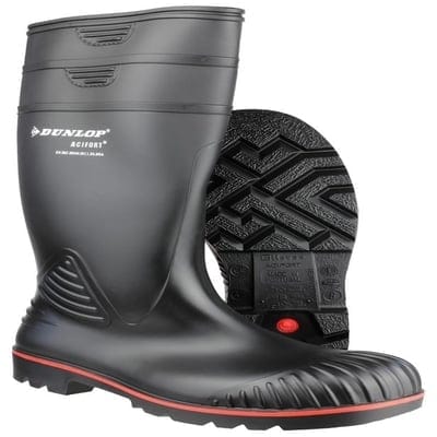 Acifort A442031 Heavy Duty Safety Wellington Black - All Sizes - Dunlop