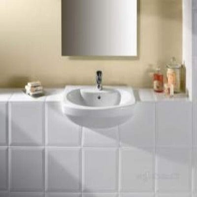 Senso Ceramic 560mm Semi-Countertop Basin - 1 Tap Hole - Roca