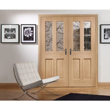 Load image into Gallery viewer, Malton Internal Oak Rebated Door Pair with Clear Bevelled Glass - XL Joinery
