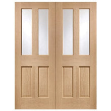 Load image into Gallery viewer, Malton Internal Oak Rebated Door Pair with Clear Bevelled Glass - XL Joinery
