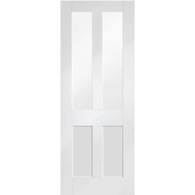 Malton Shaker Internal White Primed Door with Clear Glass - XL Joinery
