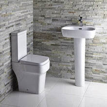 Load image into Gallery viewer, Medici Close Coupled Toilet with Closed, Flush to Wall Back - Aqua
