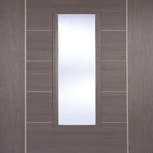 Load image into Gallery viewer, Vancouver Medium Grey Laminated 1 Glazed Clear Light Panel Interior Door - All Sizes - LPD Doors Doors
