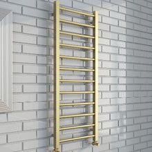 Load image into Gallery viewer, Mineral Round Bar Brushed Brass Towel Rail - All Sizes - Aqua
