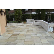 Load image into Gallery viewer, Traditional Mint Fossil Sandstone Paving Pack (19.50m2 - 66 Slabs / Mixed Pack) - Paveworld
