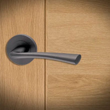 Load image into Gallery viewer, Neva MSB Lever / Round Rose T/R Bathroom Handle Pack - XL Joinery
