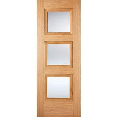 LPD Oak Amsterdam 3 Light Panel Pre-Finished Internal Door - All Sizes - LPD Doors Doors
