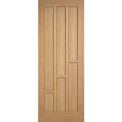 LPD Oak Coventry 6 Vertical Panel Pre-Finished Internal Fire Door FD30 - All Sizes - LPD Doors Doors