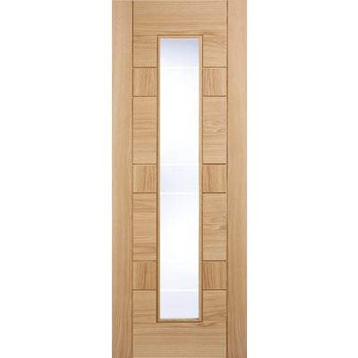 Oak Edmonton 1 Light Panel Glazed Pre-Finished Internal Door - All Sizes - LPD Doors Doors