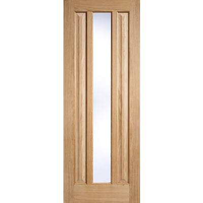 Oak Kilburn 1 Glazed Clear Light Panel Un-Finished Internal Door - All Sizes - LPD Doors Doors