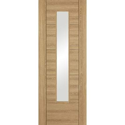 Vancouver Oak Laminated 1 Glazed Clear Light Panel Interior Door - All Sizes - LPD Doors Doors