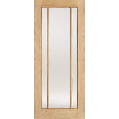 Oak Lincoln 3 Glazed Frosted Light Panel Un-Finished Internal Door - All Sizes - LPD Doors Doors