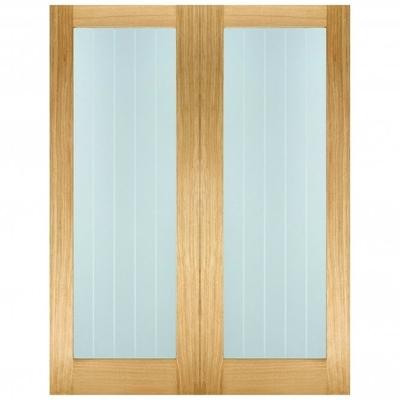 LPD Oak Mexicano Glazed Door Pair Un-Finished Internal Door - All Sizes - LPD Doors Doors