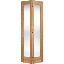 Load image into Gallery viewer, Oak Pattern 10 - Bi-Fold x 2 Glazed Clear Light Panels Un-Finished Internal Door - All Sizes - LPD Doors Doors
