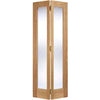 Oak Pattern 10 - Bi-Fold x 2 Glazed Panels Un-Finished Internal Door