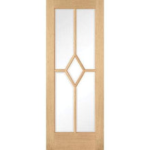 Load image into Gallery viewer, Oak Reims 5 Glazed Clear (Diamond) Panels Pre-Finished Internal Door - All Sizes - LPD Doors Doors
