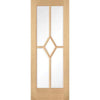 Oak Reims 5 Glazed Clear (Diamond) Panels Pre-Finished Internal Door