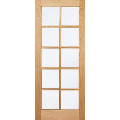 Oak SA 10 Glazed Clear Light Panels Un-Finished Internal Door - All Sizes - LPD Doors Doors