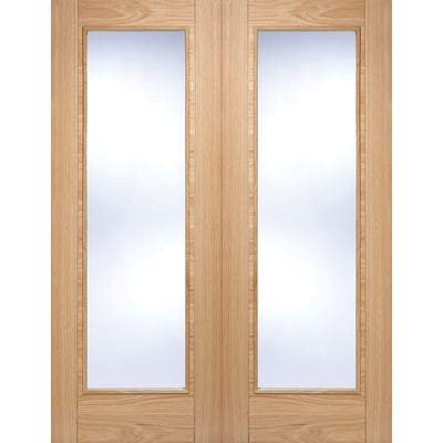 LPD Oak Vancouver Glazed Pair Pre-Finished Internal Doors - All Sizes - LPD Doors Doors