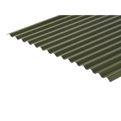Cladco Corrugated 13/3 Profile PVC Plastisol Coated 0.7mm Metal Roof Sheet (Olive Green) - All Sizes