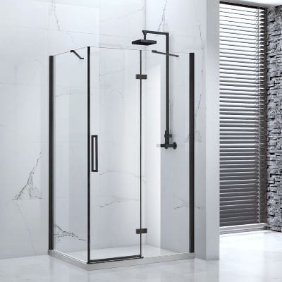 Onyx Hinged Shower Door & Inline Panel - All Sizes - Aquaglass