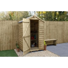 Load image into Gallery viewer, Forest Overlap Pressure Treated 4ft x 3ft Apex Shed - No Window - Forest Garden
