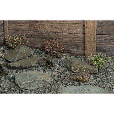 250mm - Green Slate Rockery Stone - 850kg Bag - Build4less