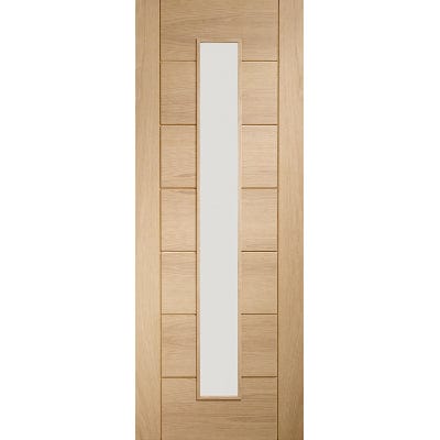 Palermo Original 1 Light Unfinished Oak Internal Door with Clear Glass - XL Joinery