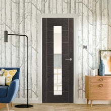 Load image into Gallery viewer, Palermo Pre-Finished Internal Dark Grey Door with Clear Glass 1981 x 686 x 35mm - XL Joinery
