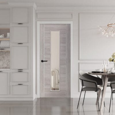 White Grey Palermo Internal Laminate Clear Glass Door - XL Joinery