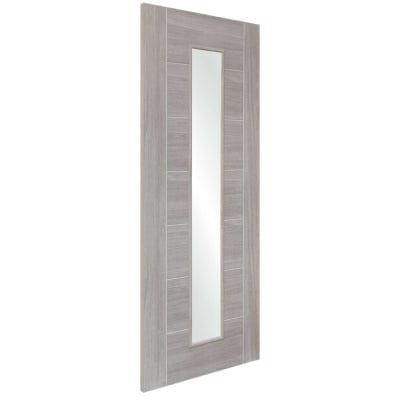 White Grey Palermo Internal Laminate Clear Glass Door - XL Joinery