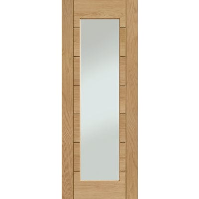 Palermo Essential 1 Light Pre-Finished Internal Oak Door with Clear Glass - XL Joinery