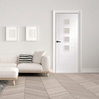 XL Joinery Palermo Internal White Primed Door with Obscure Glass ...