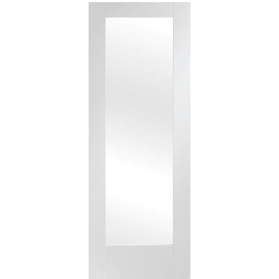 Pattern 10 Internal White Primed Fire Door with Clear Glass - XL Joinery
