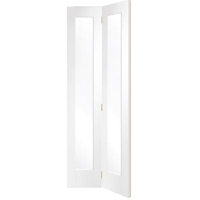 Pattern 10 Bi-Fold Internal White Primed Door with Clear Glass - XL Joinery