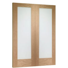 Load image into Gallery viewer, Pattern 10 Internal Oak Rebated Door Pair with Obscure Glass - XL Joinery
