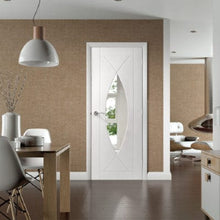 Load image into Gallery viewer, Pesaro Internal White Primed Door with Clear Glass - XL Joinery
