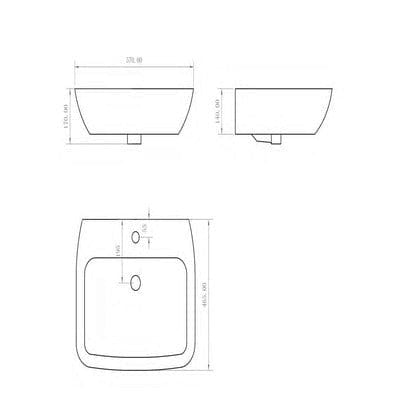 Piccolo Back to Wall Cloakroom Suite - Aqua