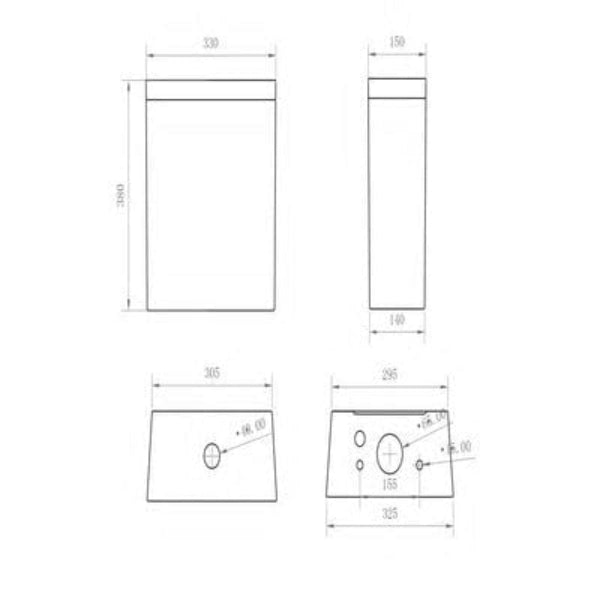 Piccolo Close Coupled Cistern - Aqua