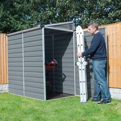 Palram 4 x 6 Skylight Grey Pent Shed - Rowlinson Outdoor & Garden