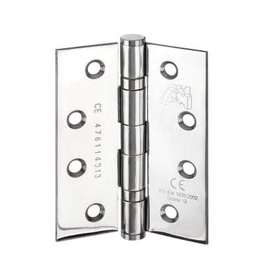 Polished Stainless Steel Butt Hinge - 4" x 3" x 3mm (Pack of 3) - LPD Doors Doors
