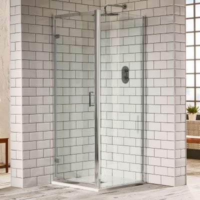 Purity Hinged Shower Door w/ Outwards Pivot Opening - All Sizes - Aquaglass