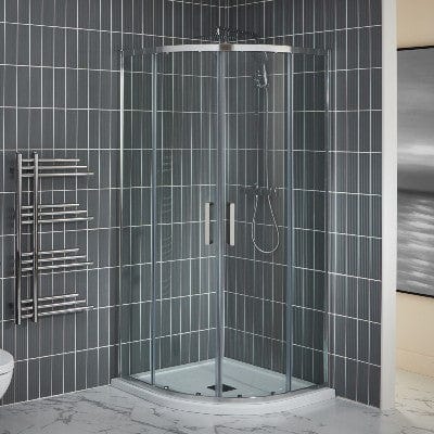 Purity Curved Quadrant Shower Enclosure with 2 Sliding Doors - All Sizes - Aquaglass