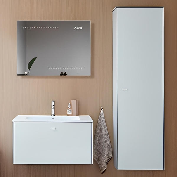 Quay Rectangular LED Mirror with Bevelled Edge - 800 x 600mm - Aqua